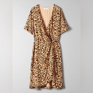 Babaton cheetah wrap dress